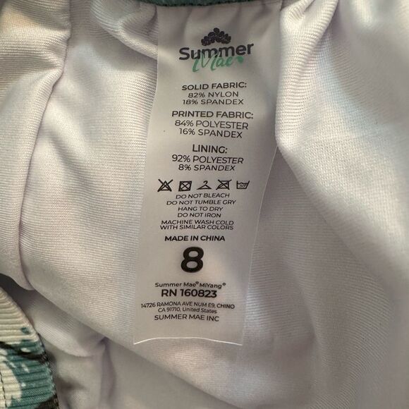 Summer Mae Ribbed Maternity Two-Piece Swimsuit Tankini Silhouette Bloom 8 NWT - Picture 8 of 14